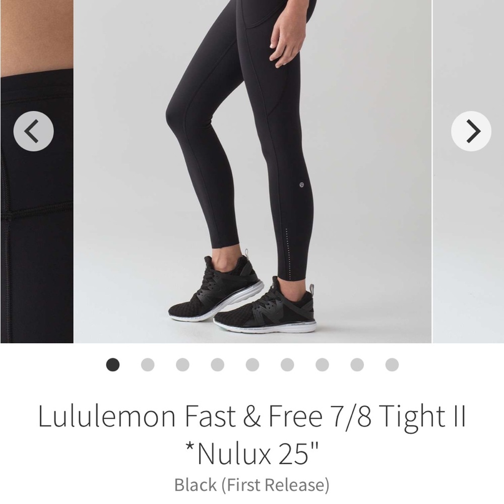 Lululemon Fast & Free Black 7/8 Tights
